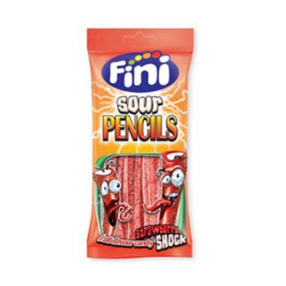 Picture of Bags Fini Sour Strawberry Pencils  80g x12